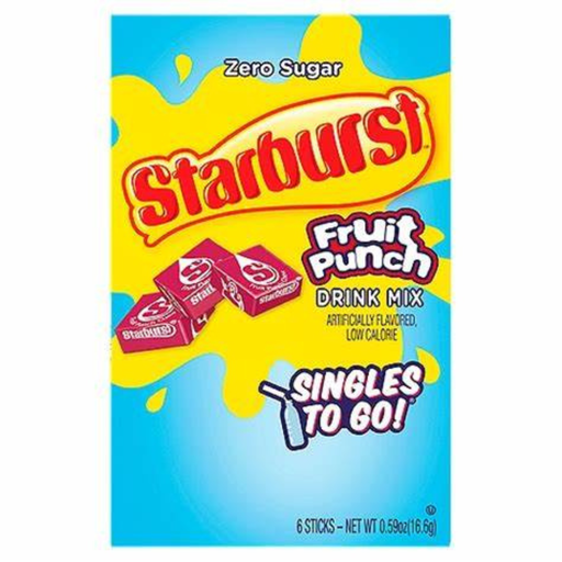 Starburst Drink Mix Fruit Punch Flavour Zero Sugar Sachets USA (6 Sticks) (12×16.6g)