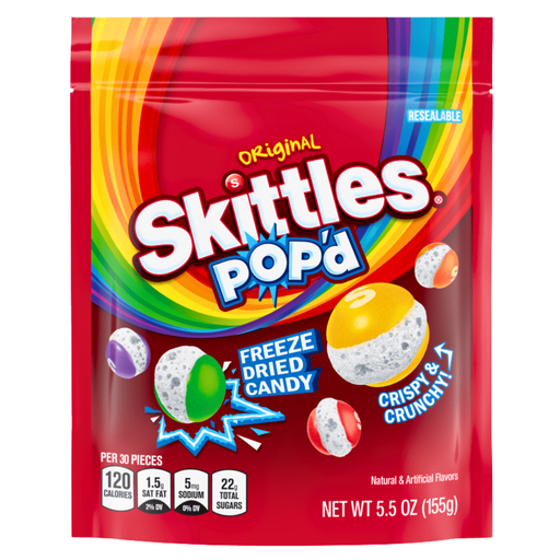 Skittles Pop’d Freeze Dried Candy Original Flavour USA ( 8 x 155g)