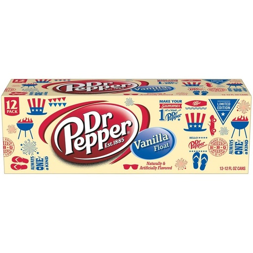 Dr Pepper Vanilla Float Soda USA 12oz (12x355ml)
