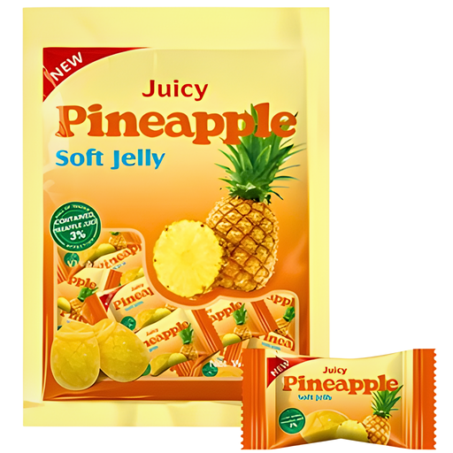 Juicy Pineapple Flavour Soft Jelly (12 x 100g)