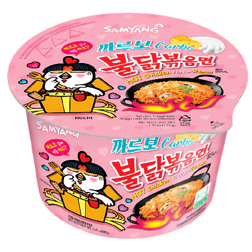 Samyang Buldak Hot Chicken Ramen Big Bowls Carbonara Flavour Korea (16x105g)