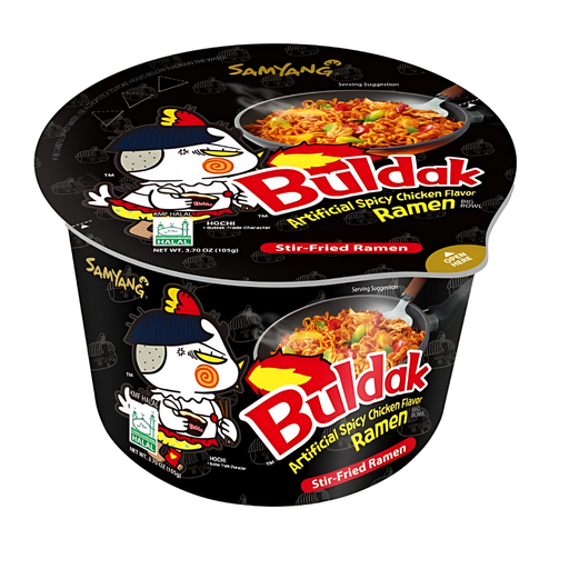 Samyang Buldak Hot Chicken Ramen Big Bowls Original Flavour Ramen Korea (16x105g)