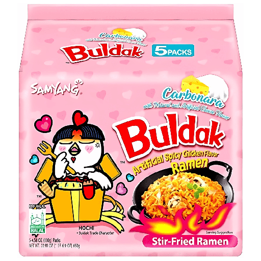 Samyang Buldak Hot Chicken Ramen Carbonara Flavour Korea (40x130g) (Master carton)