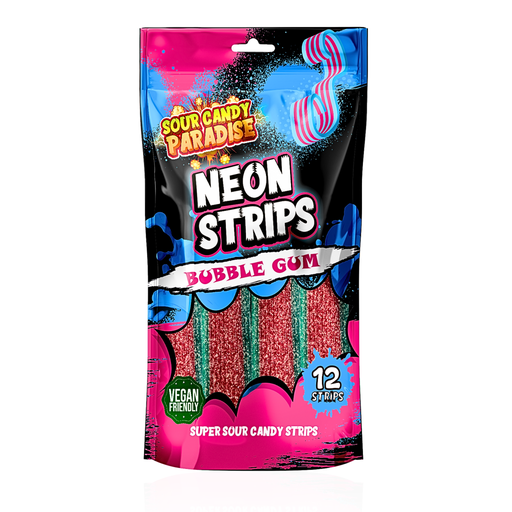 Sour Candy Paradise Neon Strips Bubblegum (12x130g)