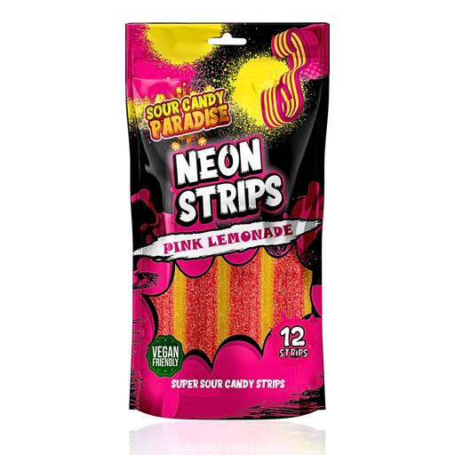 Sour Candy Paradise Neon Strips Pink Lemonade (12x130g)