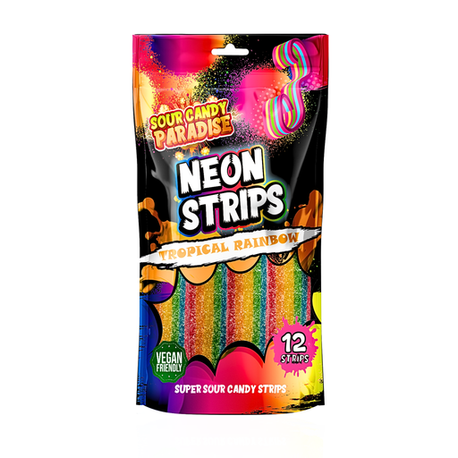 Sour Candy Paradise Neon Strips Tropical Rainbow (12x130g)