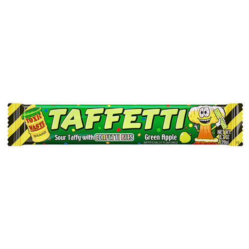 Toxic Waste Taffetti Sour Taffy Green Apple Flavour (24 x 20g)