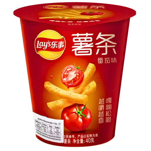 Lays Crispy French Fries Cup Tomato Flavour Chinese (40x40g)