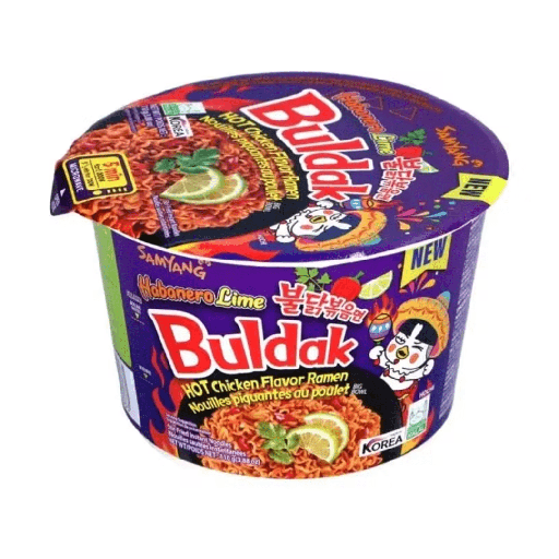 Samyang Buldak Hot Chicken Ramen Big Bowl Habanero & Lime Flavour Korea (16x110g)