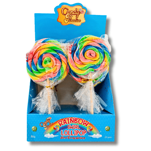 Candy Paradise Rainbow Swirl Lollipops (15x80g)