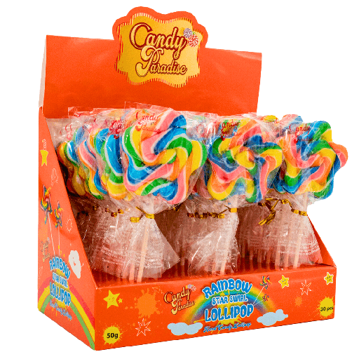 Candy Paradise Star Rainbow Lollipops (30x50g)