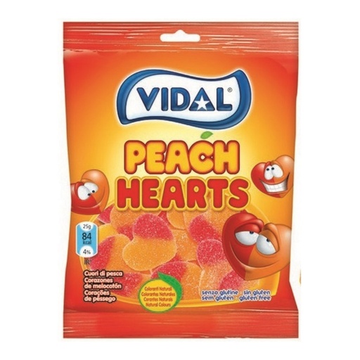 Vidal Peach Hearts Peg Bag (14x90g)