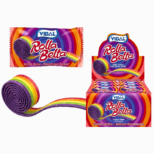 Vidal Rolla Rainbow Belt Strawberry Flavour (24x19g)