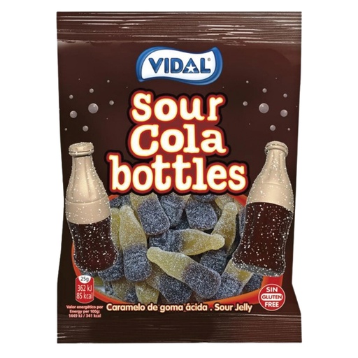 Vidal Sour Cola Bottles Peg Bag (14x90g)