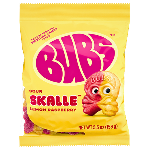 Bubs Candy Sour Skalle Lemon Raspberry Flavour USA (08 x 156g)