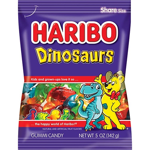 Haribo Dinosaurs Peg Bag 5oz (12×142g) USA