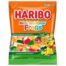 Haribo Mini Rainbow Frogs Peg Bag USA (12x142g) (06/2026)