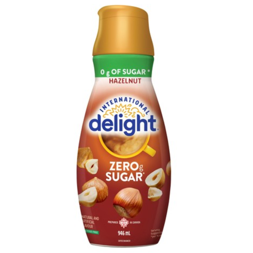 International Delight Creamer Hazelnut Zero Sugar Flavour USA (6 x 946ml)