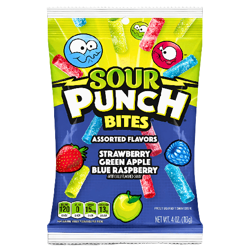 Sour Punch Bites Assorted Flavour Peg Bag (12x142g)