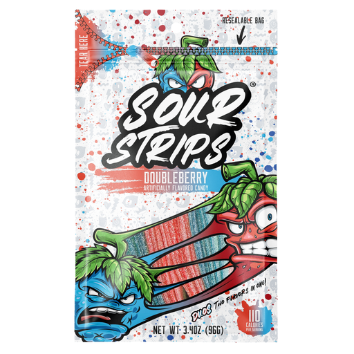 Sour Strips Duos Doubleberry Flavoured Peg Bag USA (12x96g)
