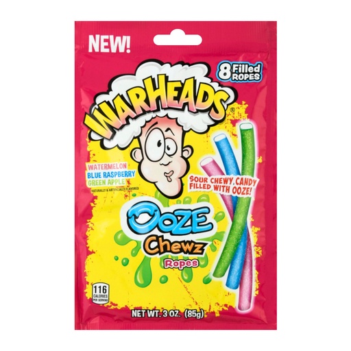 Warheads Ooze Chews Rope Peg Bags (12x85g)