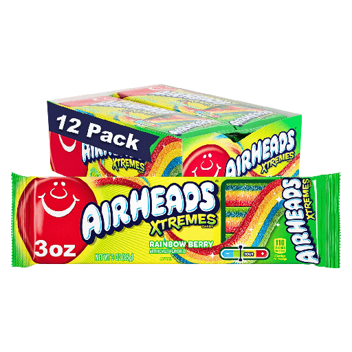 Airheads Xtreme Sourful Rainbow Berry Belts USA (12 x 85g)