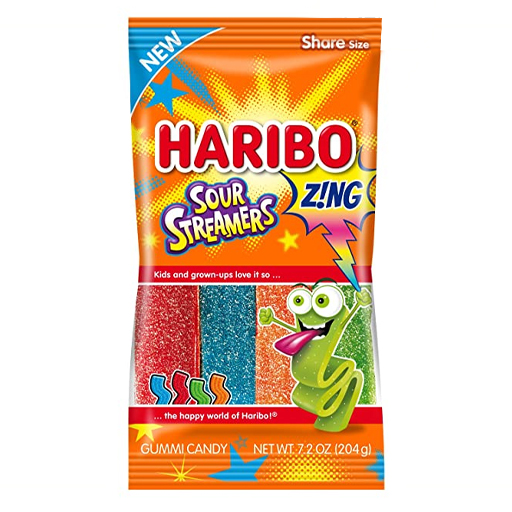 Haribo Sour Zing Streamers Peg Bag (12 x127g)