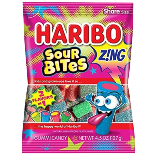 Haribo Zing Sour Bites Peg bag (12x141g)