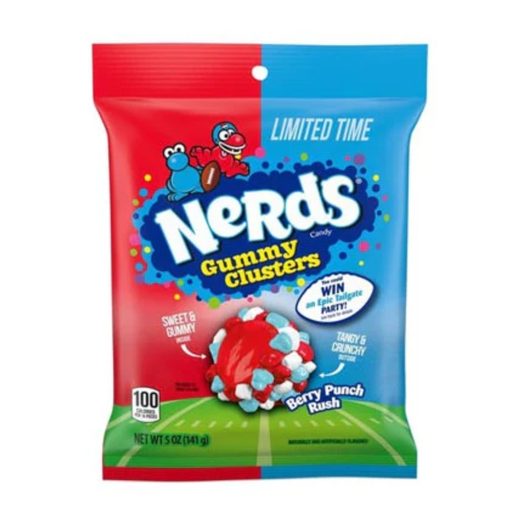 Nerds Gummy Clusters Berry Punch Rush Peg Bag pack USA (12x141g)