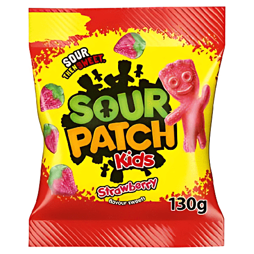 Sour Patch Kids Strawberry UK Peg Bags (10x130g)