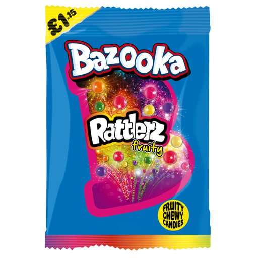 Bazooka Rattlerz Fruity Chew Candy (12x100g) (PMP £1.15)