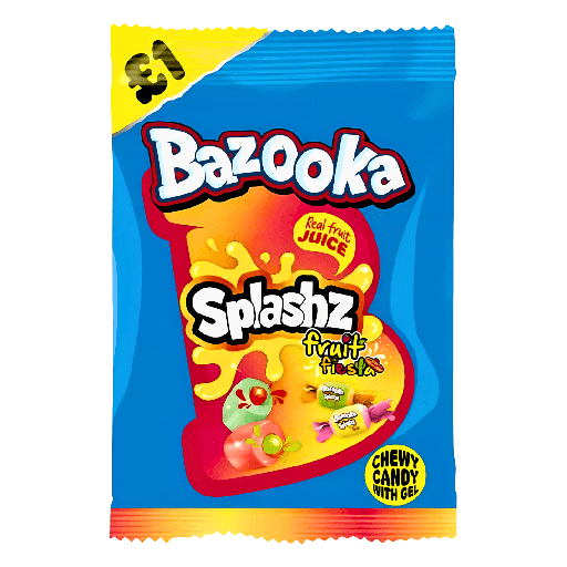 Bazooka Splashz Fruit Fiesta Flavour (12x120g) (PMP £1.15)