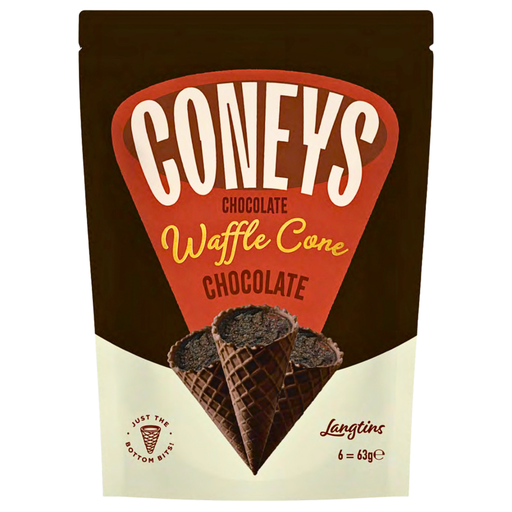 Coneys Chocolate Waffle Cone Chocolate Flavour (12 x 63g)