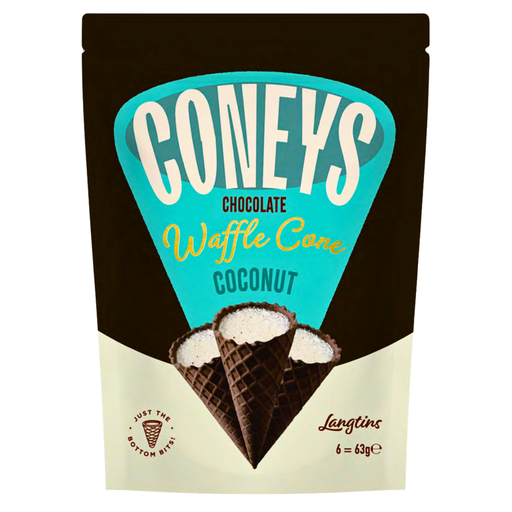 Coneys Chocolate Waffle Cone Coconut Flavour (12 x 63g)