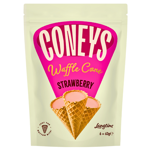 Coneys Waffle Cone Strawberry Flavour (12 x 63g)