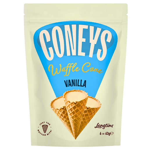 Coneys Waffle Cone Vanilla Flavour (12 x 63g)